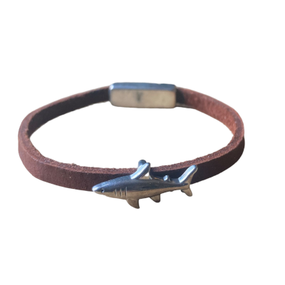 zaldaia bracelet cuir requin